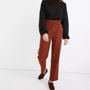 Madewell Rust High-Waisted Trousers